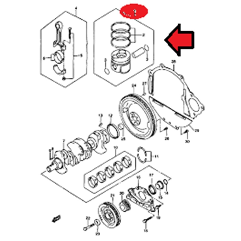 Suzuki Vitara 2.0 95-00 HDI PİSTON-SEKMAN SET STD.