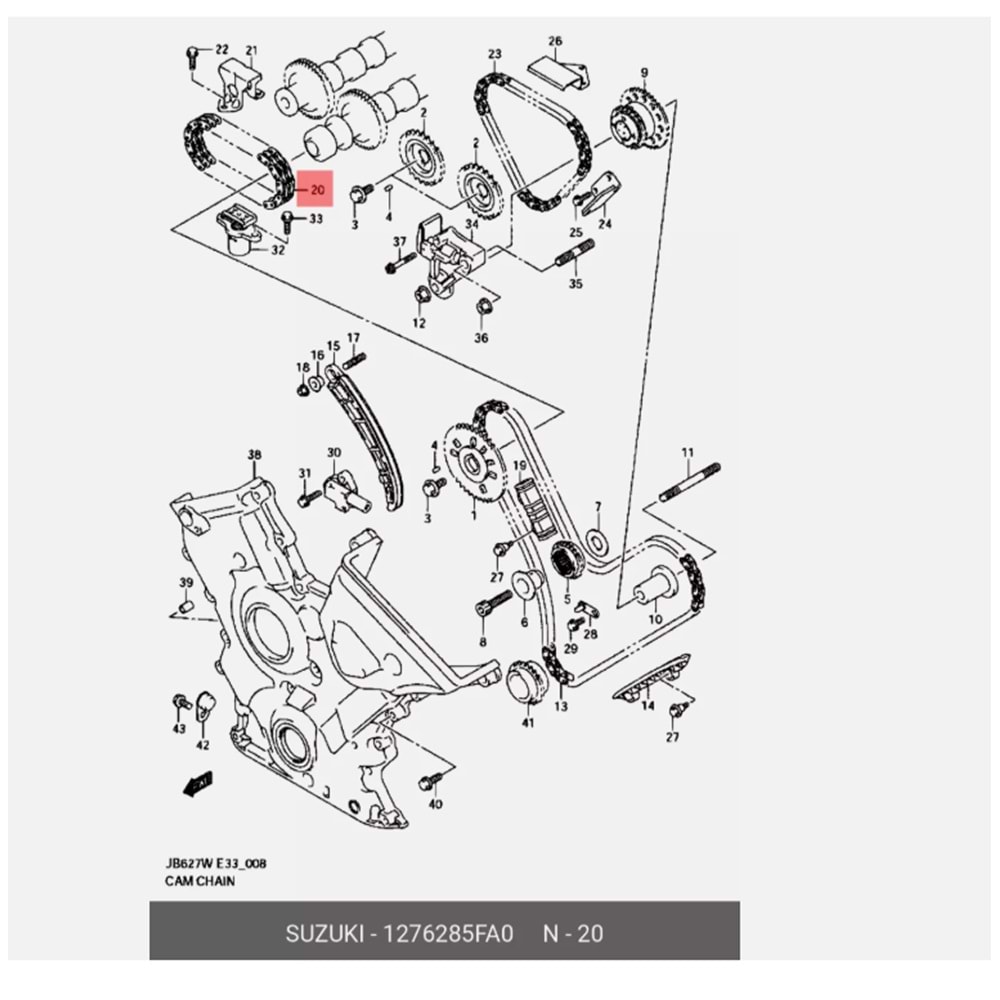 Suzuki Grand Vitara H20a H25A H27A V6 Eksantrik Zinciri 2'NCİ,SAĞ