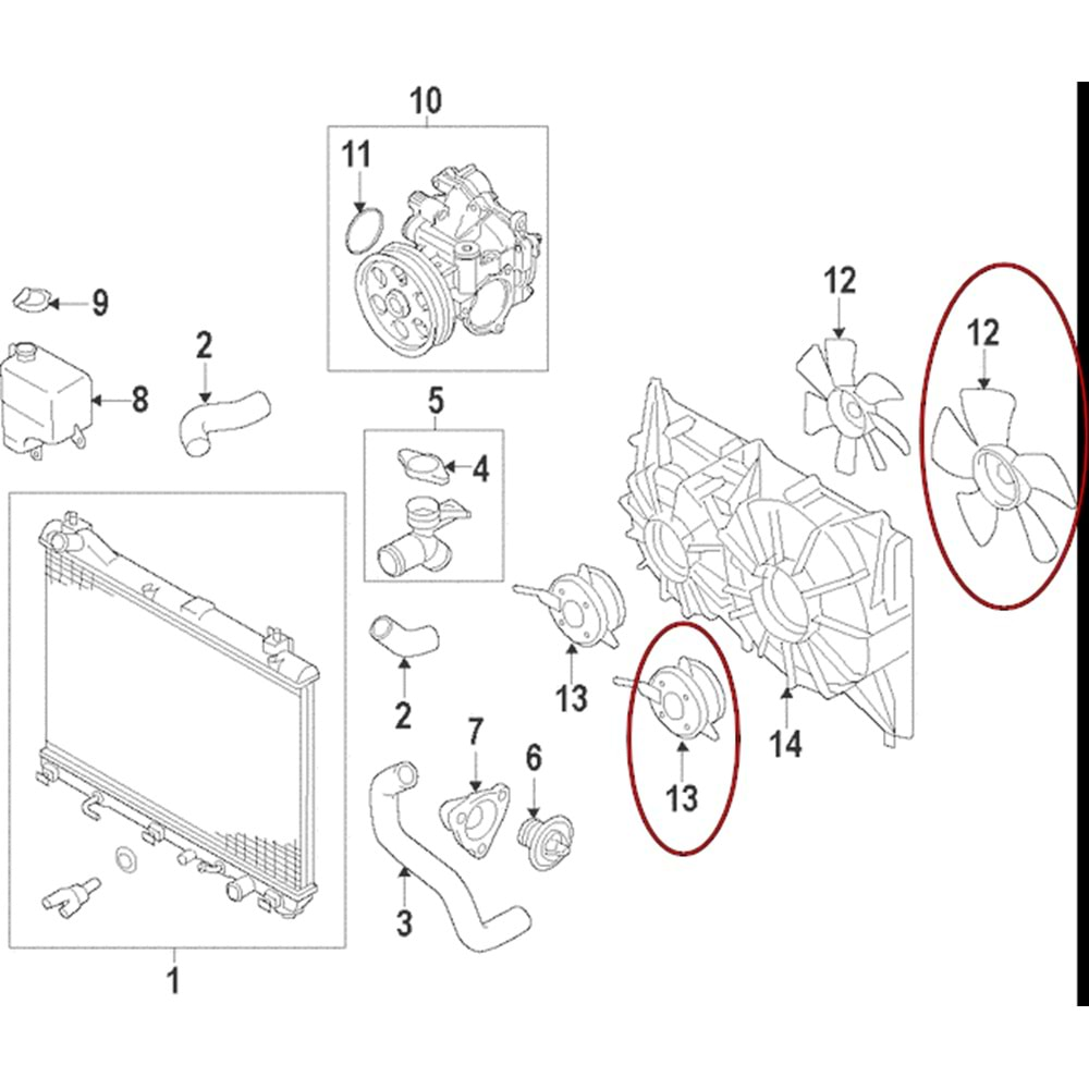 Suzuki Grand Vitara 06-12 Radyatör Fan Motor Pervaneli Büyük