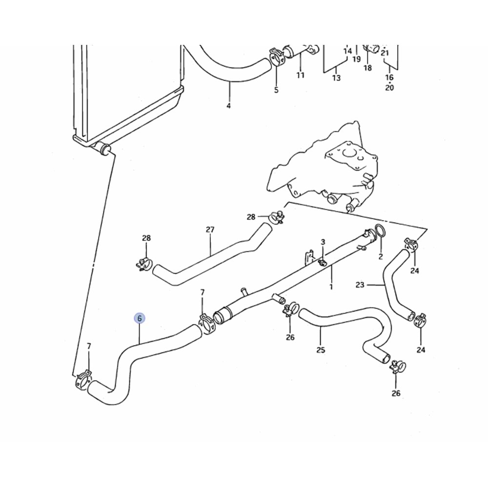 Suzuki Swift 1.0 90-96 SF310 Su Radyatör Alt Hortumu