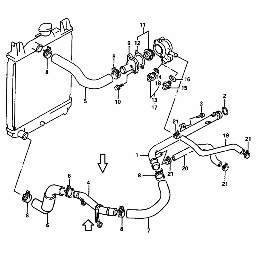 Suzuki Swift 84-03 Radyatör Alt Hortum Ara Borusu