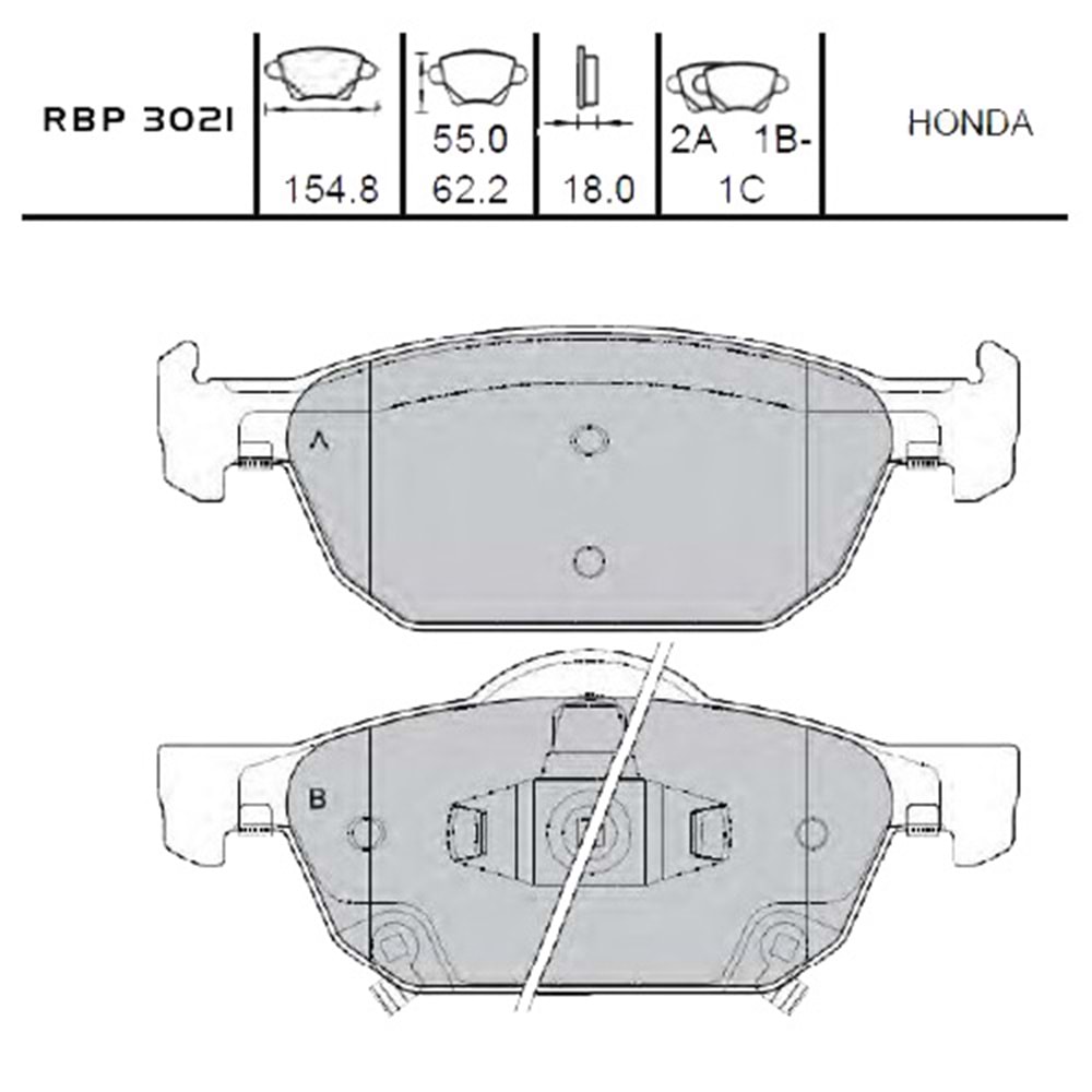 ÖN FREN BALATASI HONDA ACCORD 2008-15 Civic HB 2012-16