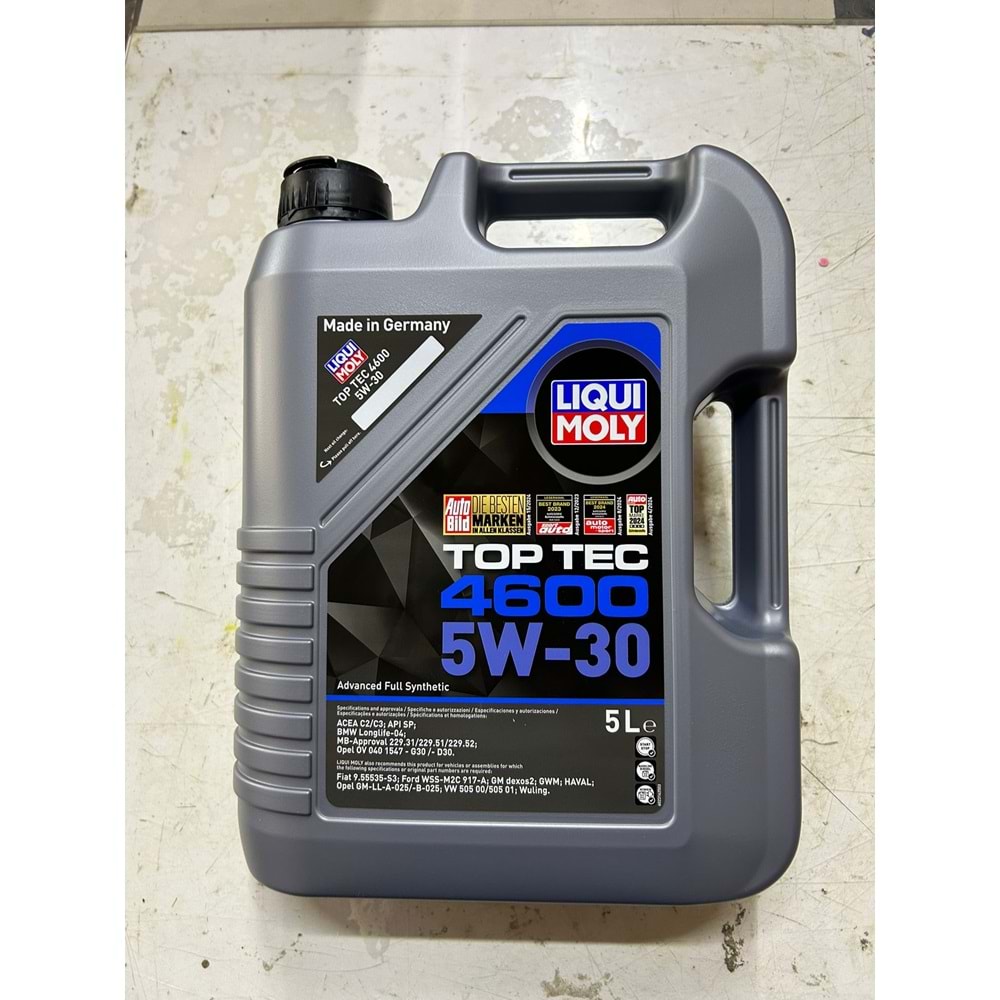LIQUI MOLY TOP TEC 4600 Tam Sentetik 5W30 Motor Yağı 5lt