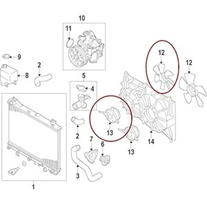 Suzuki Grand Vitara 06-12 Radyatör Fan Motor Pervaneli Küçük