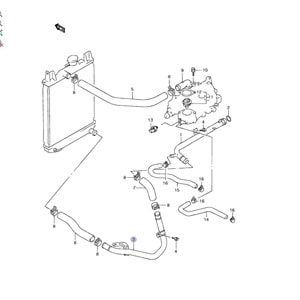 Suzuki Swift 1995-2002 1.3 Otomatik Radyatör Alt Ara Boru
