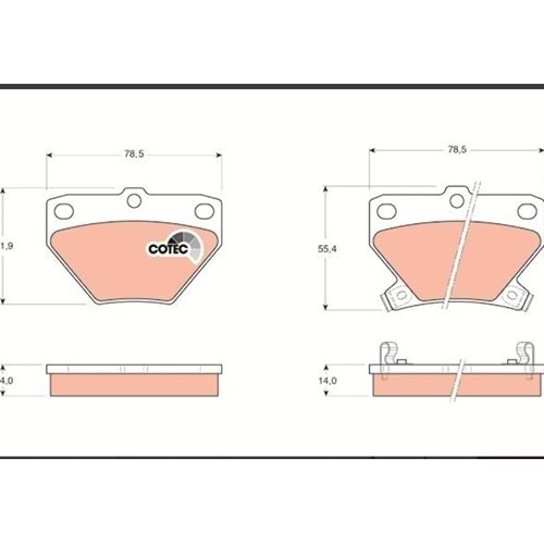 Toyota Yaris 99-05 Arka Fren Balatası Takım