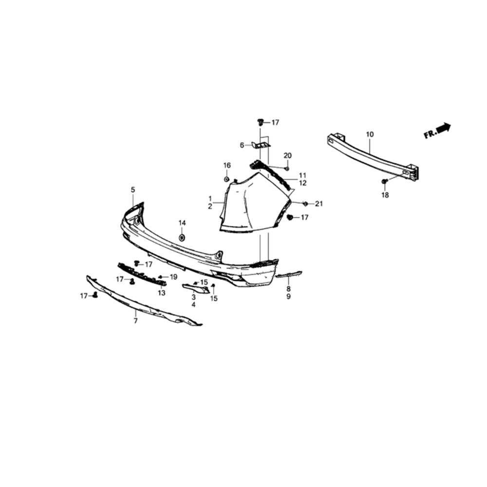 Honda Crv 2012-2014 ArkaTampon Reflektör Sol
