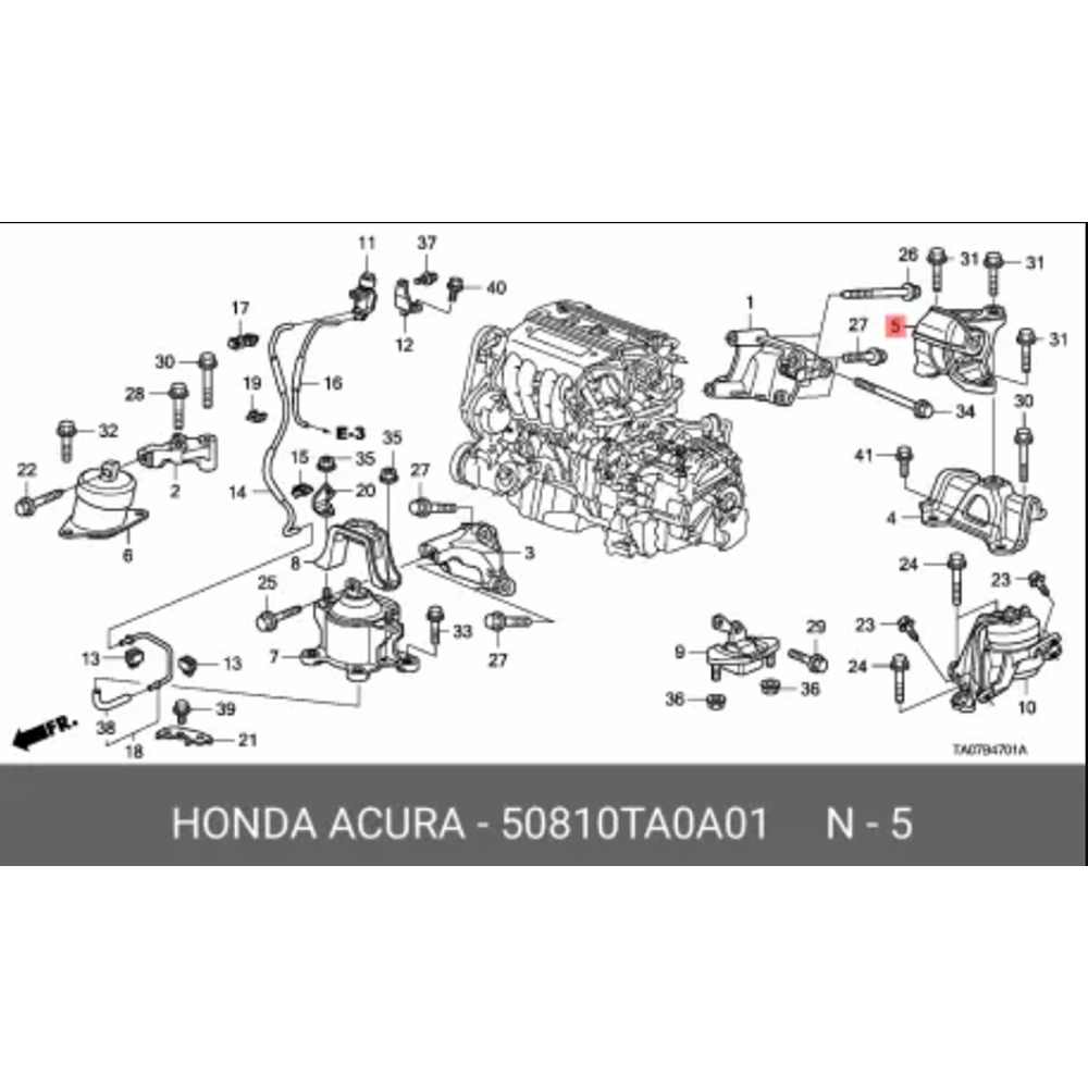 Honda Accord 2.4 08-15 Otomatık Motor Takozu Arka