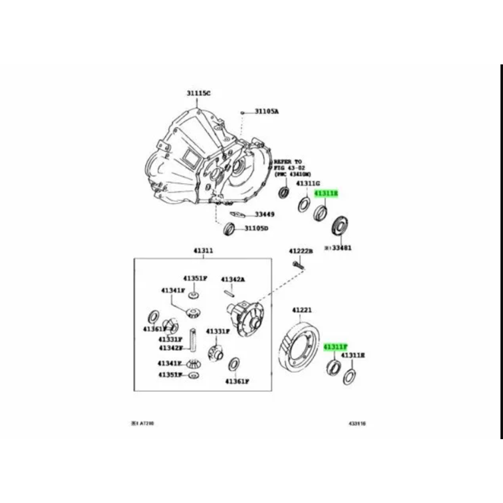 COROLLA 2001- 2006 1NZ-FE 2ZZ İstavroz Kutu Arka Diferansiyel Rulmanı