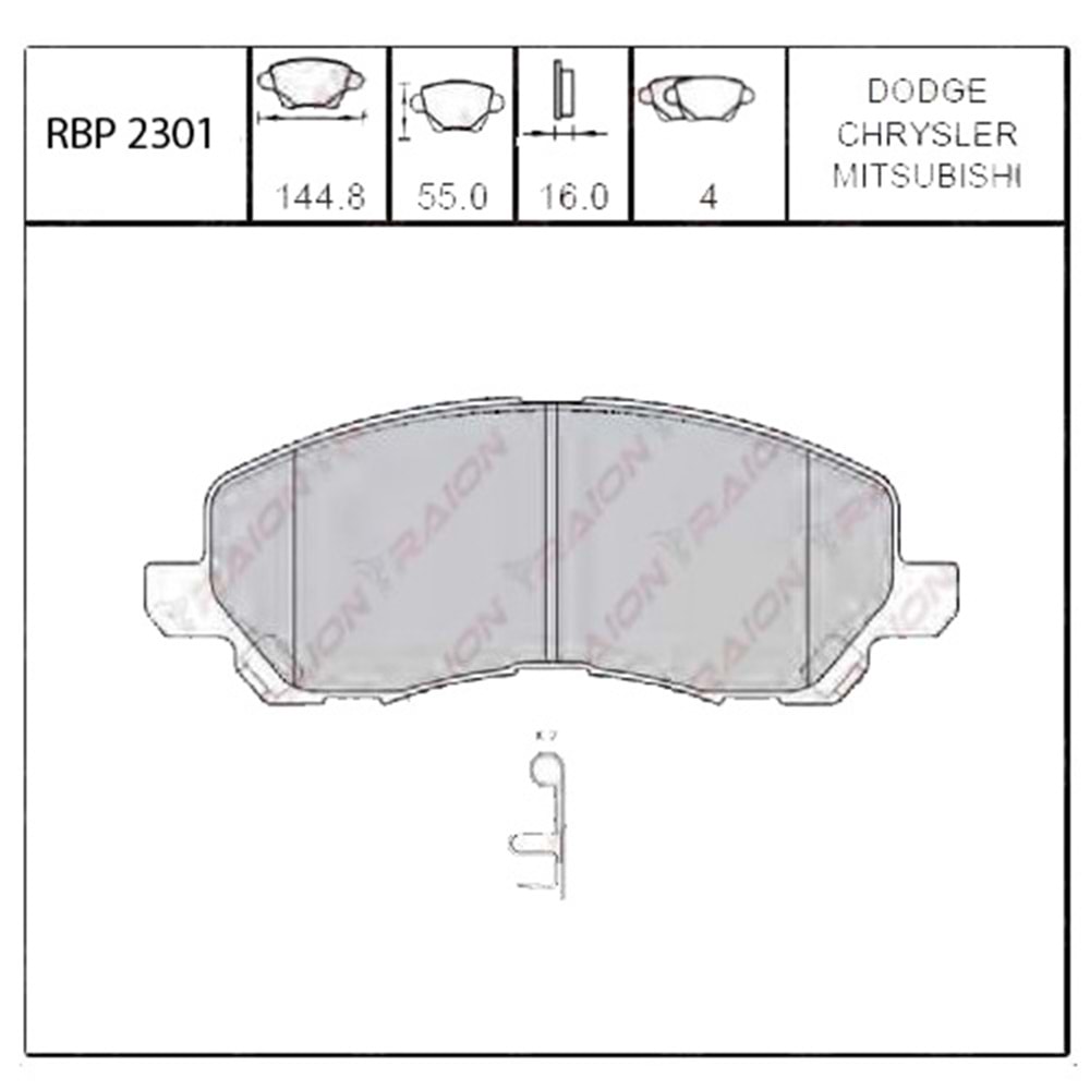 Mitsubishi LANCER 03- ASX 10- OUTLANDER 03-06 Ön Fren Balatası
